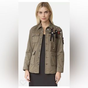 Cinq à Sept Canyon Beaded Jewel Embellished Utility Jacket